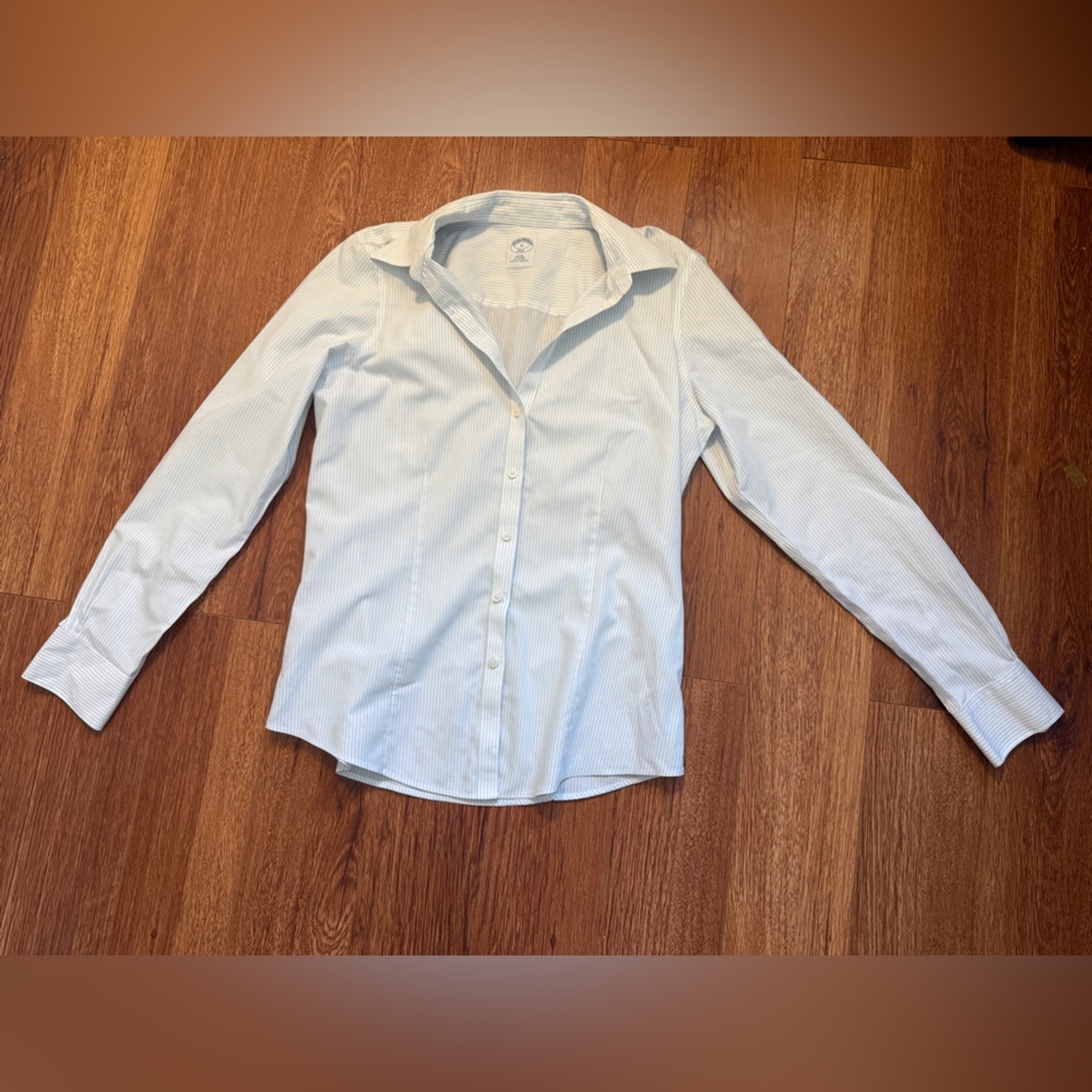 Brooks Brothers Light Blue Striped Shirt fitted size 8